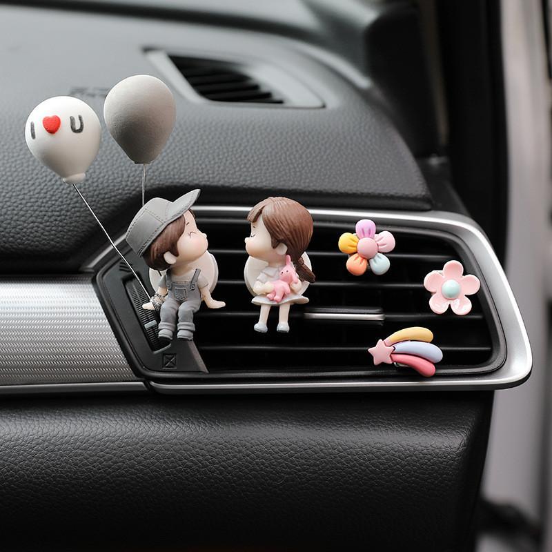 Car Air Cute Vent Clip Cartoon Aromatherapy Diffuser Couple Decoration Ball Love