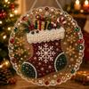 5D Diamond Painting Hanging Ornament Santa Claus Christmas Tree Decor Pendant with Chain Holiday Home Decoration