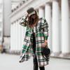 RUGOD Coat Women's Fashionable Loose Autumn and Winter New Design Plaid Stitching Pockets Long-sleeved Mid-length Cardigan