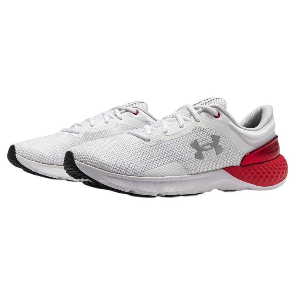 Under Armour Charged Escape 4 Lace-Up Fabric Low-Top Running Shoes Men sneaker White Red 3026825-100