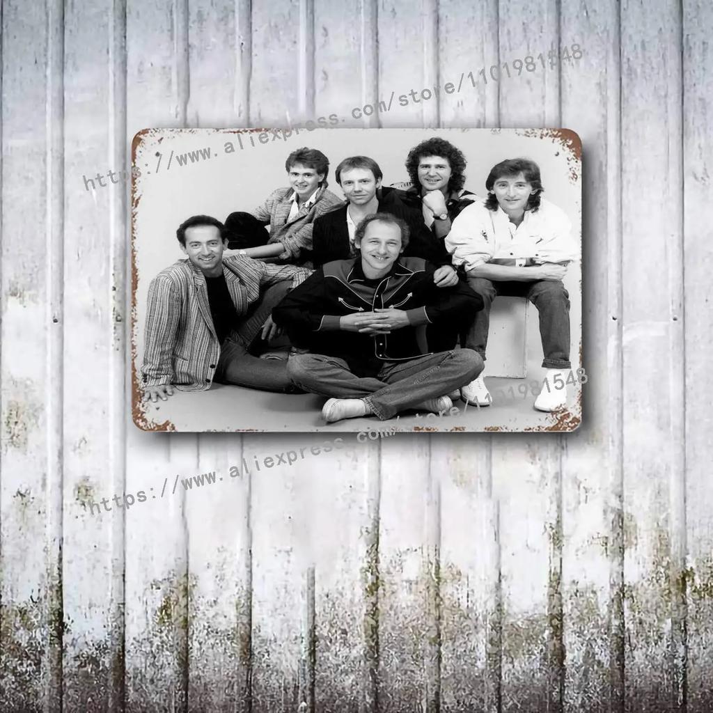 Dire Straits Band Metall Deko Poster Vintage Blechschild Metallschild Dekorative Plakette für Pub Bar Man Cave Club Wanddekoration