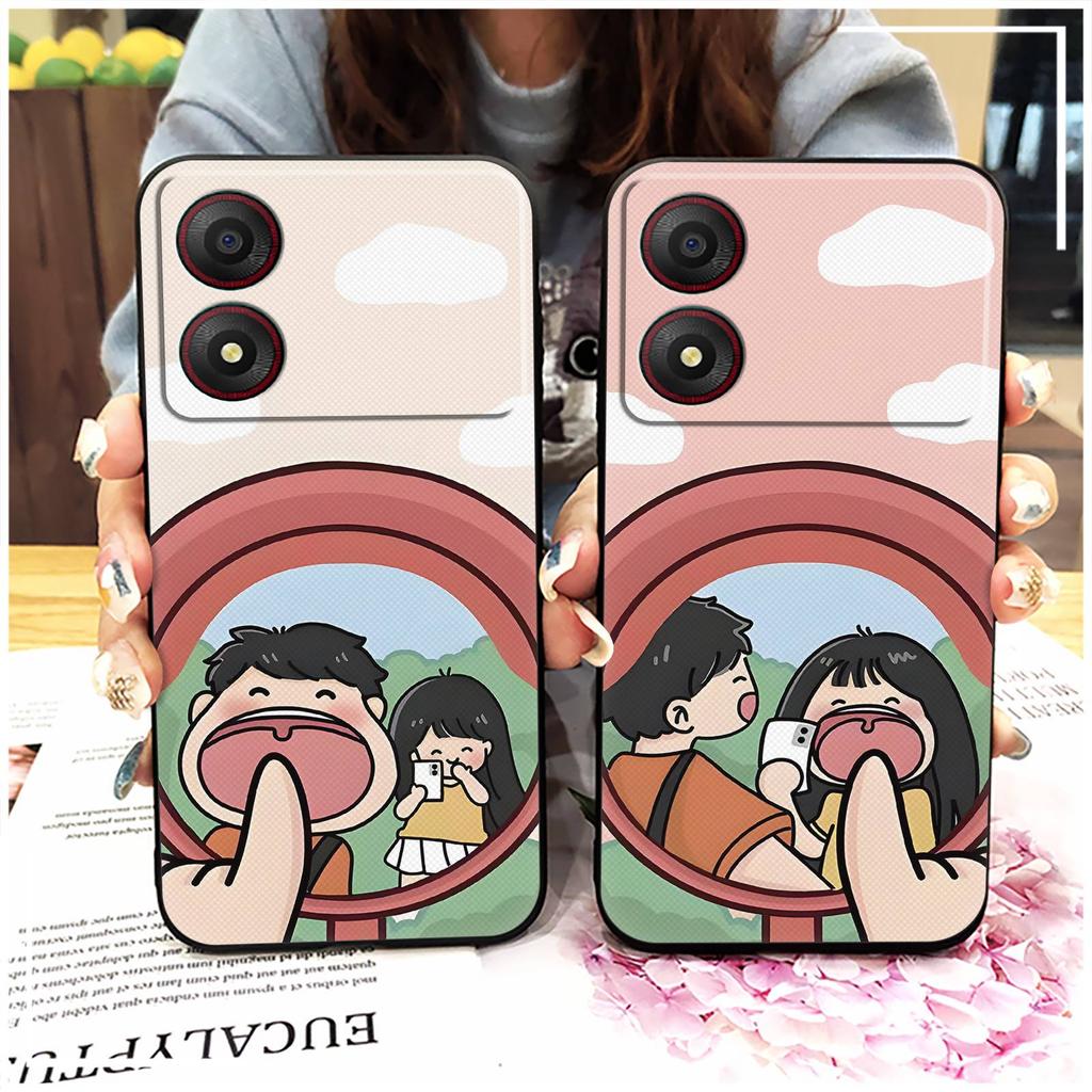 Anti-knock Fashion Design Phone Case For ZTE Blade A34 Graffiti Back Cover Phone Pouch Anti-dust TPU Couple Cute Durable