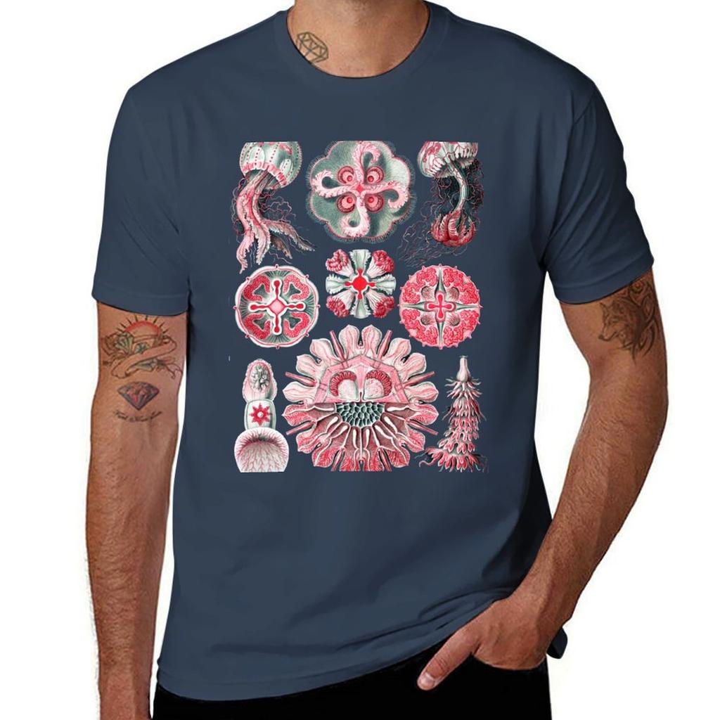 Ernst Haeckel Scientific Illustration Discomedusae (Jellyfish) Tshirt Soft Antishrink Cotton Tee Tshirt