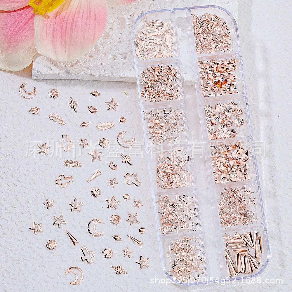 Rose Gold Japanese Alloy Metal Rivet Nail Art Decor Japanese Style Rose Gold