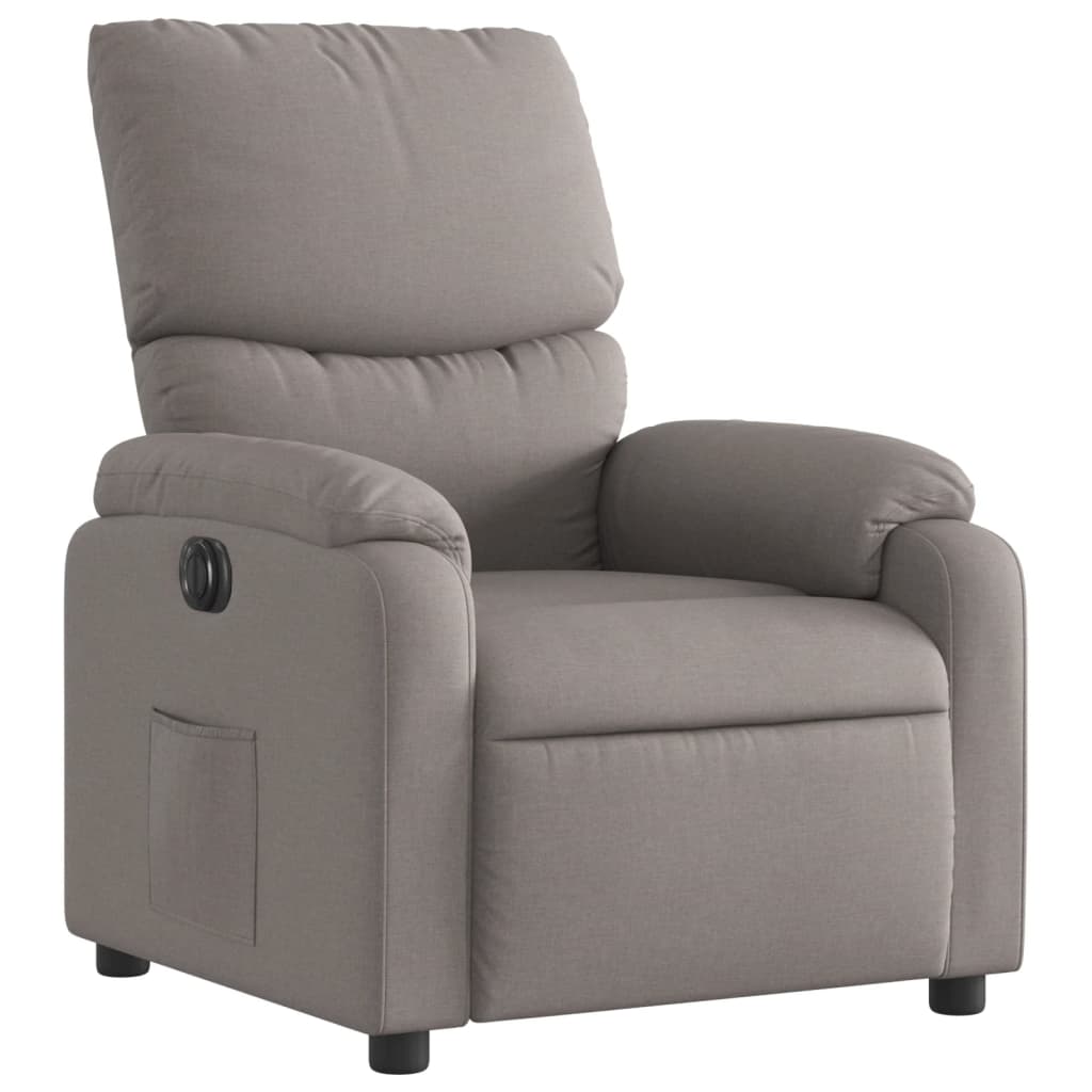 Electric Recliner Chair Taupe Fabric