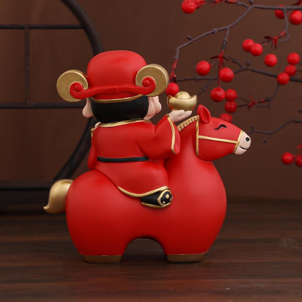 2026 Year of the Horse Wealth-Attracting Fortune God Figurine for Home and Office Decor