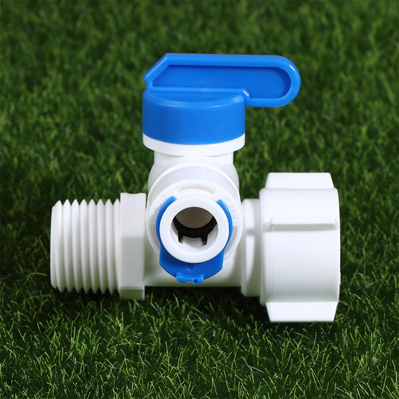 1/2 Thread To 1/4 3/8 Quick Connect Water Purifier Diverter Valve Ro Feed Ball Valve For Ro Water Filter System Home Kitchen