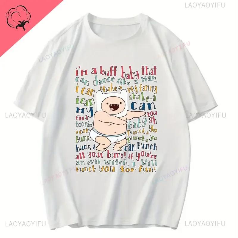 Fashionable Cotton T Shirt Adventure Time Cartoon Printing Shirt for Men Summer Street Wear New Trend Casual Unisex Clothes Tops