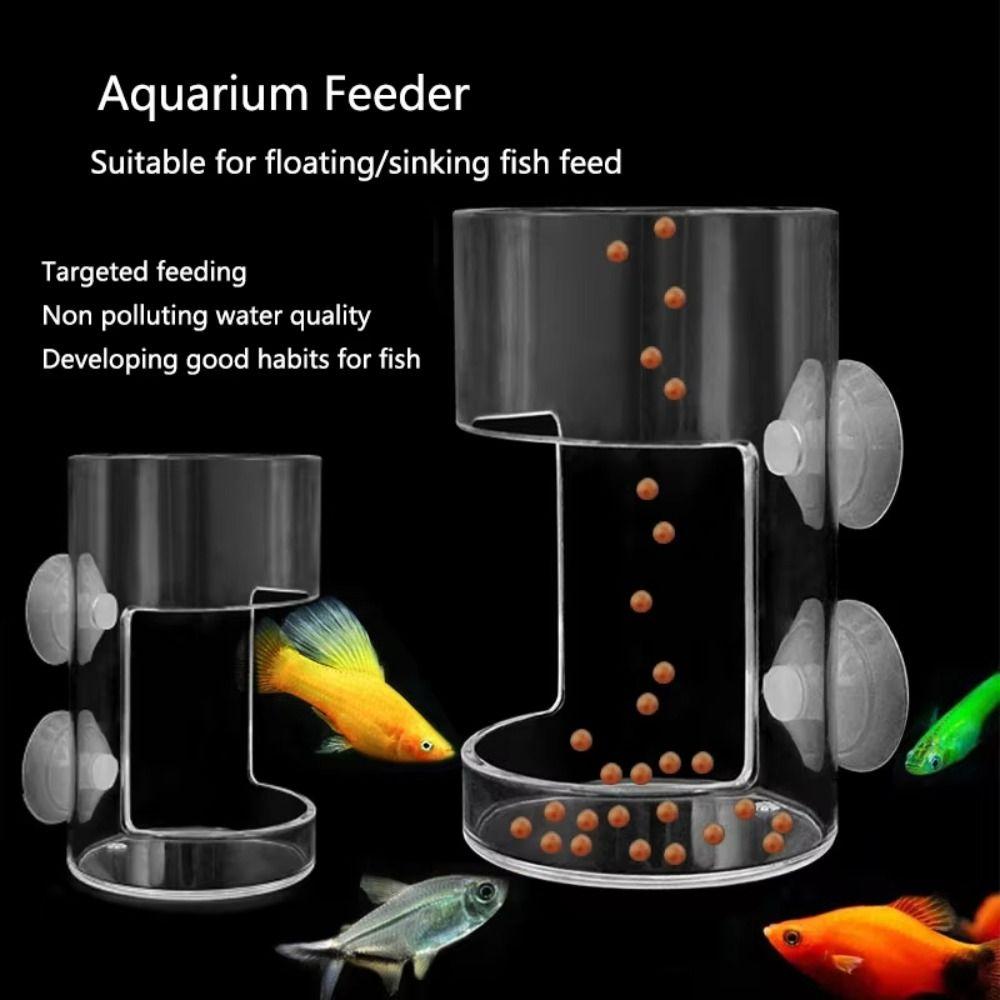 Transparent Aquarium Feeders Ring Acrylic Fish Tank Food Dispenser  for Baby Fish Shrimp