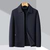 High-End Men's Wool Jacket: Luxury Spring/Autumn Casual Coat for Middle-Aged and Elderly
