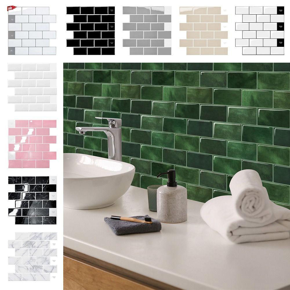Self-adhesive 3D Stereo Wall Stickers Brick Design Oil Proof Backsplash Wall Decals Moisture-proof Waterproof