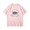 Jujutsu Battle Anime Peripheral Gojo Wu Pure Cotton Cartoon Printed Unisexs and Unisexs Clothing Summer New Short Sleeves