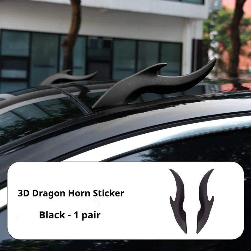 Dragon Horn 3D Stereo Car Sticker Car Roof Decoration Dragon Horn Sticker for SUV Sedan Hatchback For BENZ A B C E R S Class GLA