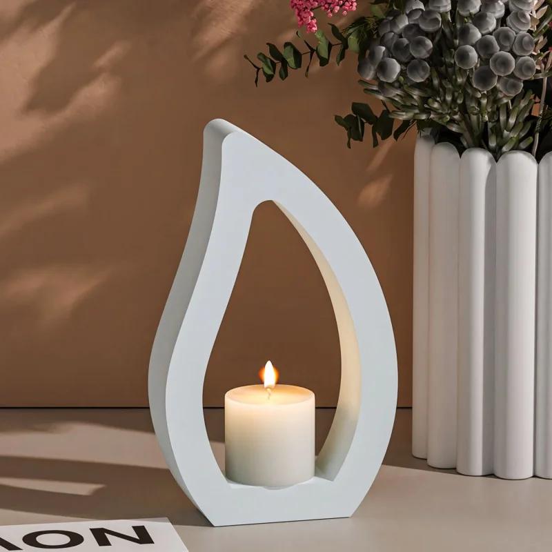 New Diy Water Drop Candle Holder Epoxy Mold Creative Home Decoration Plaster Ornament Silicone Mold
