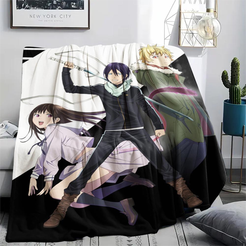 1PC Noragami Stray God Print Flannel Blanket, High quality Comfortable for All Seasons, Home Decor, Warmth and Comfort, Perfect for Christmas Gifts 98