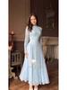 2025 Summer Retro Elegant Long Sleeve Waist-Cinched Dress for Women