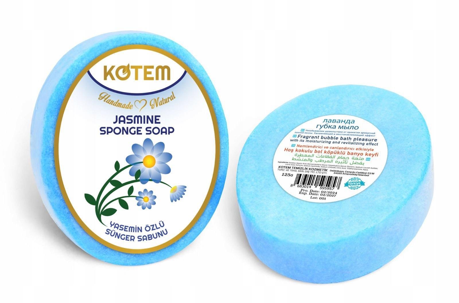 Kotem - Naturseife mit Jasmin-Schwamm 125g