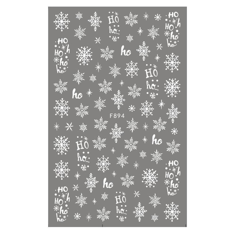 Snö Jul Nagelklistermärken Blomväxter Nagelkonstdekaler Blommiga Löv Spring Sliders Manikyrdekor