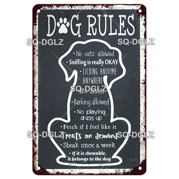 Warning Vintage Metal Sign Beware of Dog Tin Sign Shop Metal Plaque Decoration Plate Decor For Pub Bar Wall Decor Poster Gift