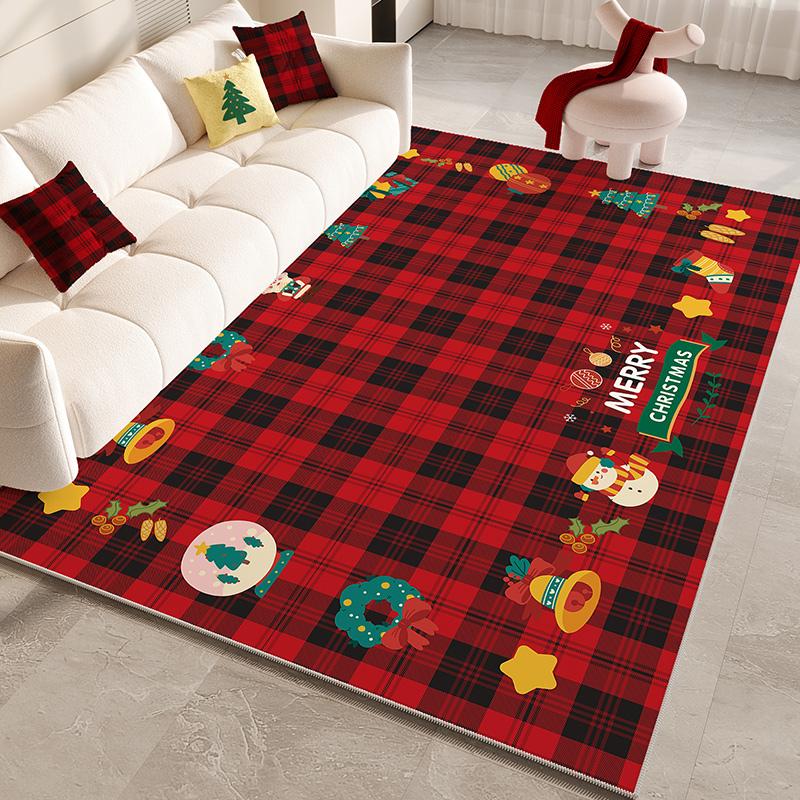 

VIKAMA Christmas Winter Large Size Carpet Living Room Bedroom Side Window Rug Slippery Floor Mat Home Decoration 70x 100cm