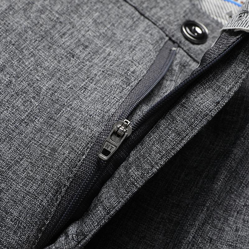 Herrenhosen Business Casual Hosen Sommer Herbst Kleidung Gerade Hosen Elastisch Schwarz Grau Locker Formelle Hosen
