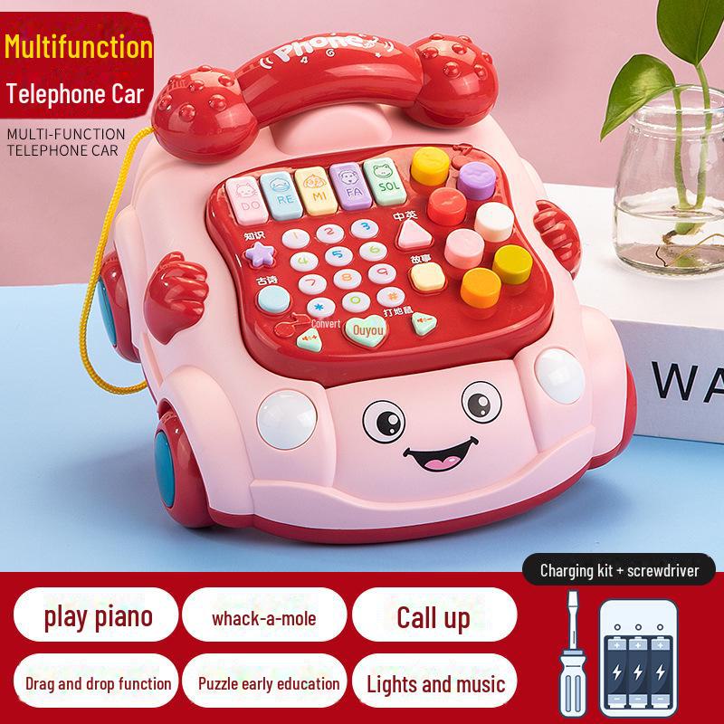 Giocattolo educativo retrò per telefono musicale per bambini da 0 a 3 anni