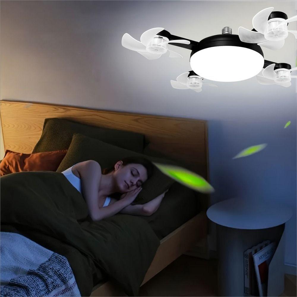 Ventilatore da Soffitto con Telecomando Lampada da Soffitto 2 in 1 Ventilatore Elettrico Senza Fili Semplice Soggiorno
