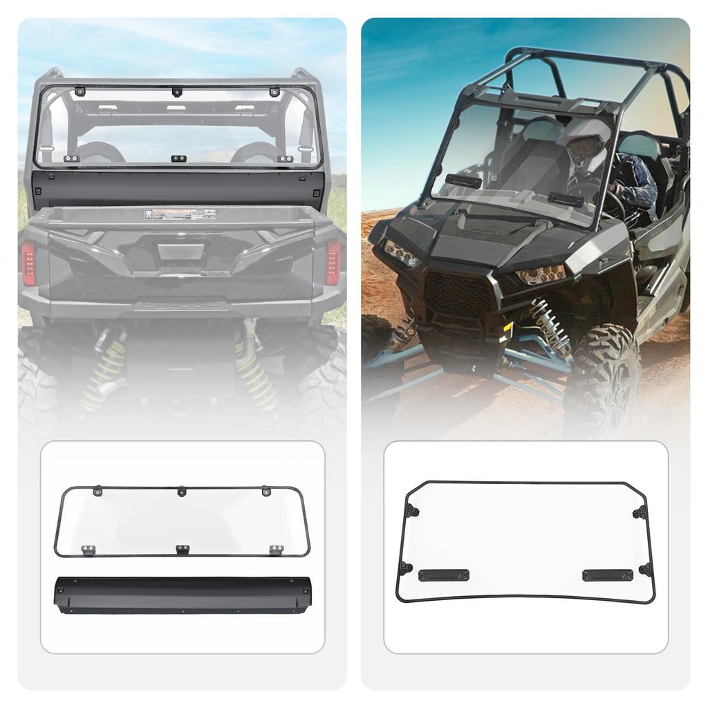 KEMIMOTO UTV Vented PC Front Full Windshield Compatible with Polaris General 1000 / 4 1000 /XP 1000 /XP 4 1000 2017-2024