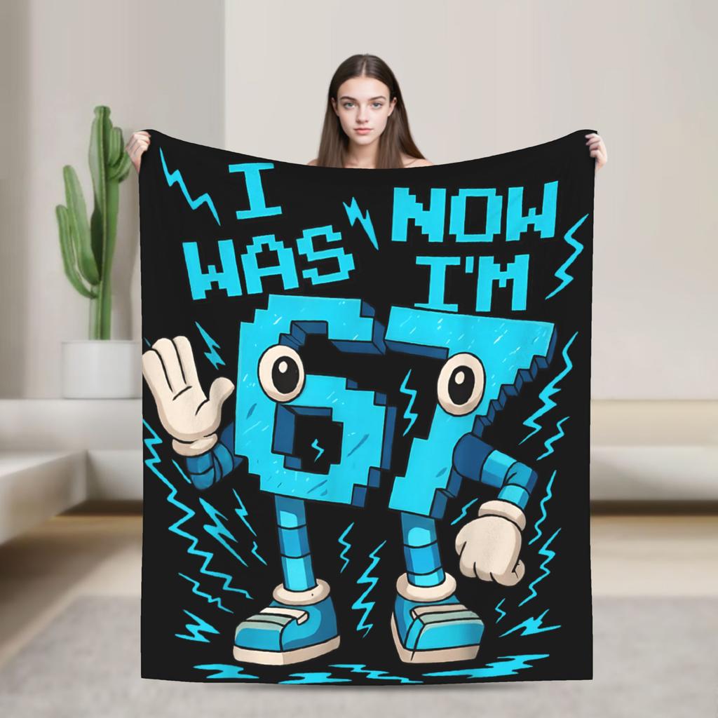 Super Soft Blanket Decorative Funny 67 Six Seven Meme Ice Cream Throw Blanket  Flannel Bedspread For Couch Chair Sofa Bed Cover