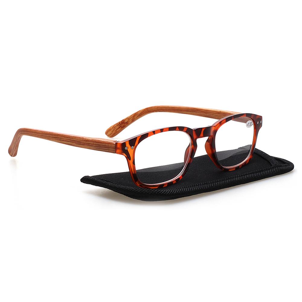 Wood Grain Mirror Legs Reading Glasses Spring Hinge Men Women Hd Reader Diopter +1.0+2.0+3.0+5.0+6.0