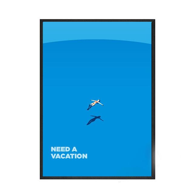 Abstract Minimalist Swimming Pool Holiday Illustration Office Decor Canvas Painting Wall Art Picture Poster Print Home No Frame