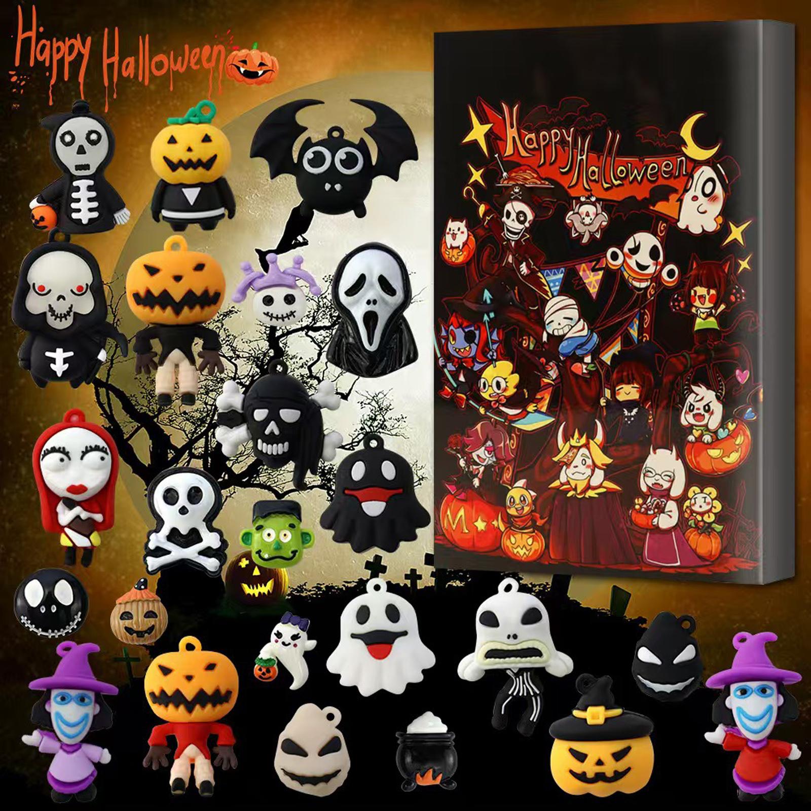 

Хэллоуин Календарь с атмосферой ужаса Игрушка 24 штуки Готический Адвент-календарь Обратного отсчета One Size