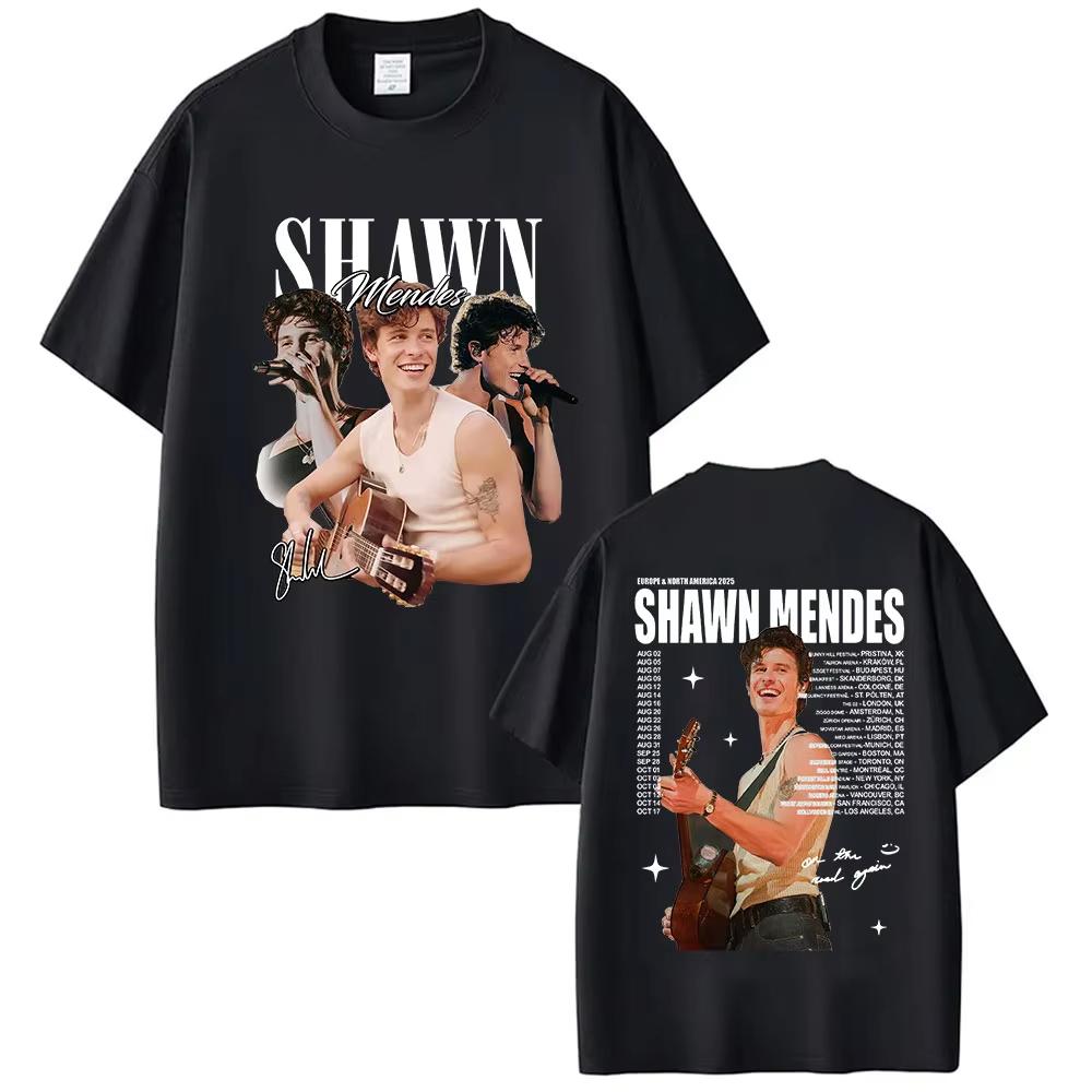 

Shawn Mendes Tour 2026 Album Merch TShirt Men Women Hip Hop Oversized Tshirts Casual ONeck Short Sleeve TShirt Streetwear M
