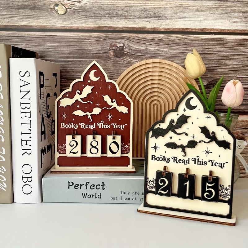 Wooden Book Read This Year Counter Reading Challenge Tracker Bookshelf Club Classroom Decor New Years Gifts For Bookworm Family