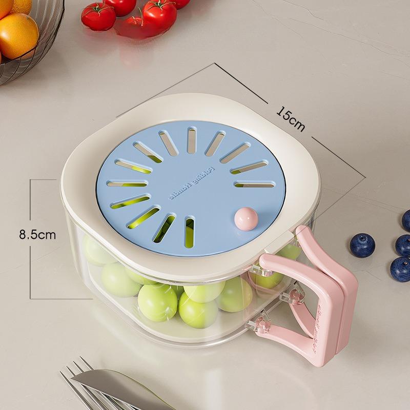 Foldable Fruit Basket with Lid Thickened Drain Basket 2 in 1 Collapsible Vegetable Strainer for Home Kitchen