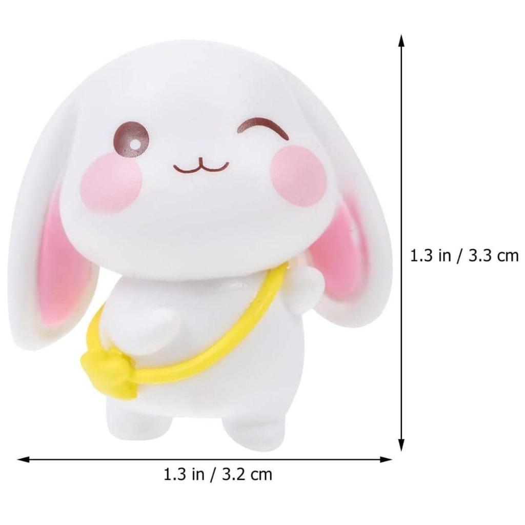 4 Stück Kaninchen Miniatur Dekoartikel Set für Einzigartiges Geschenk, Zuhause, Wohnzimmer, Büro, Restaurantdeko, Ausstellungsstück, Perfekte Valentinstagsdeko