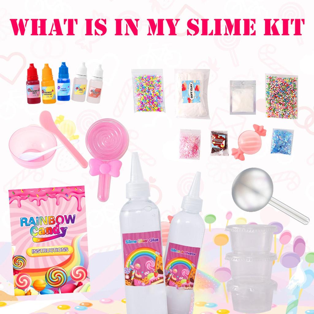 DIY Slime Kit für Mädchen, Magisches Slime-Herstellungsset, Lustiges Geschenk, Geburtstagsgeschenk für 10-jähriges Mädchen und Spielzeug für 8- bis 10-jährige Mädchen 350ml