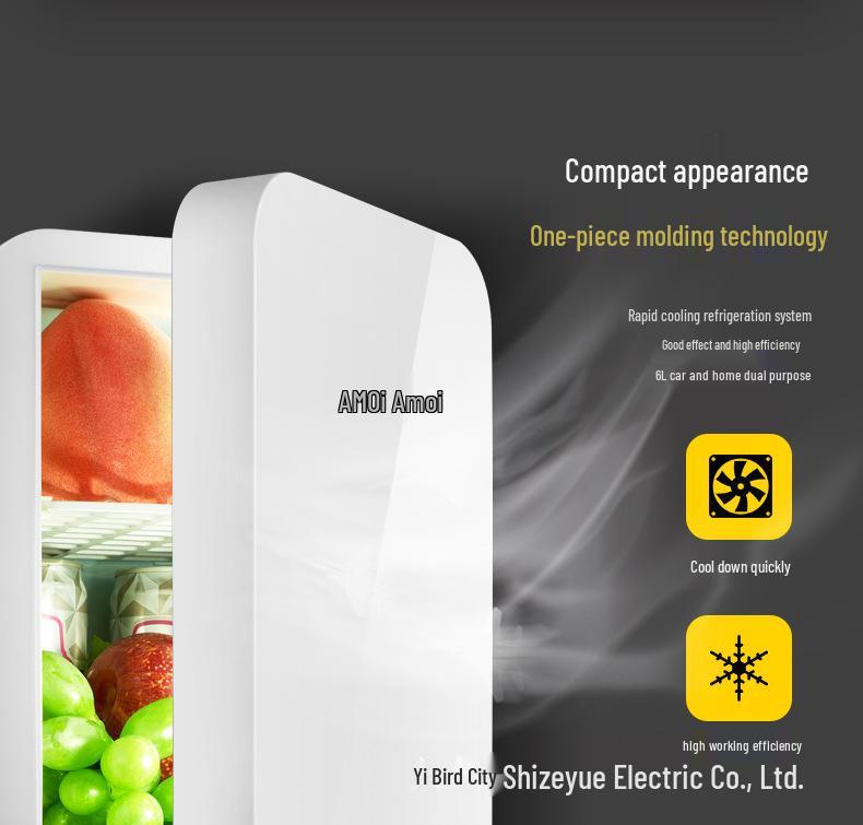 XIAXIN Přenosná mini lednička pro dvojí použití do auta a domů - Kompaktní chladnička na kolej s polovodičovým chlazením