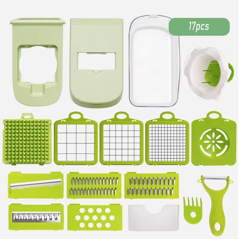 7/17 in 1 Multifunctional Vegetable Chopper - Food Grate Vegetable Slicer Food Dicer Cut Kitchen Items for Cooking & Meal Prep