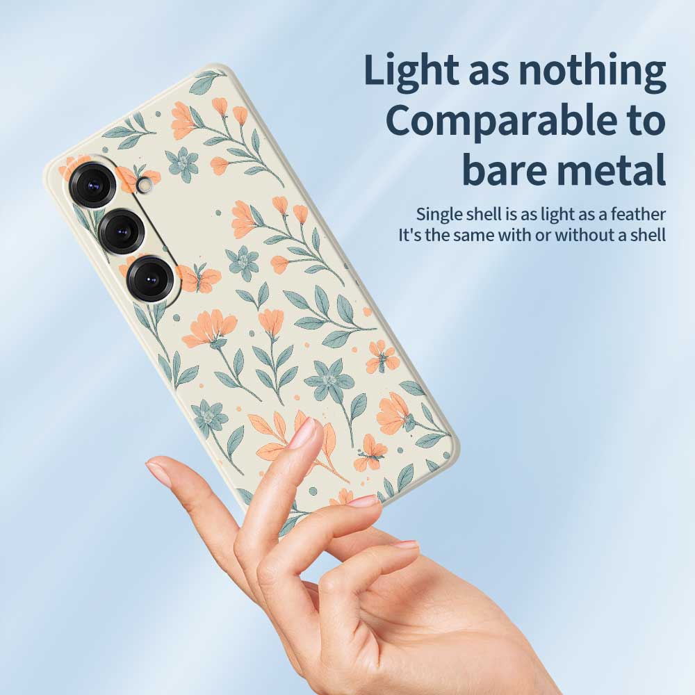 For Samsung Galaxy S25 Case Yellow Flowers Pattern Printing Straight Edge TPU Phone Back Cover
