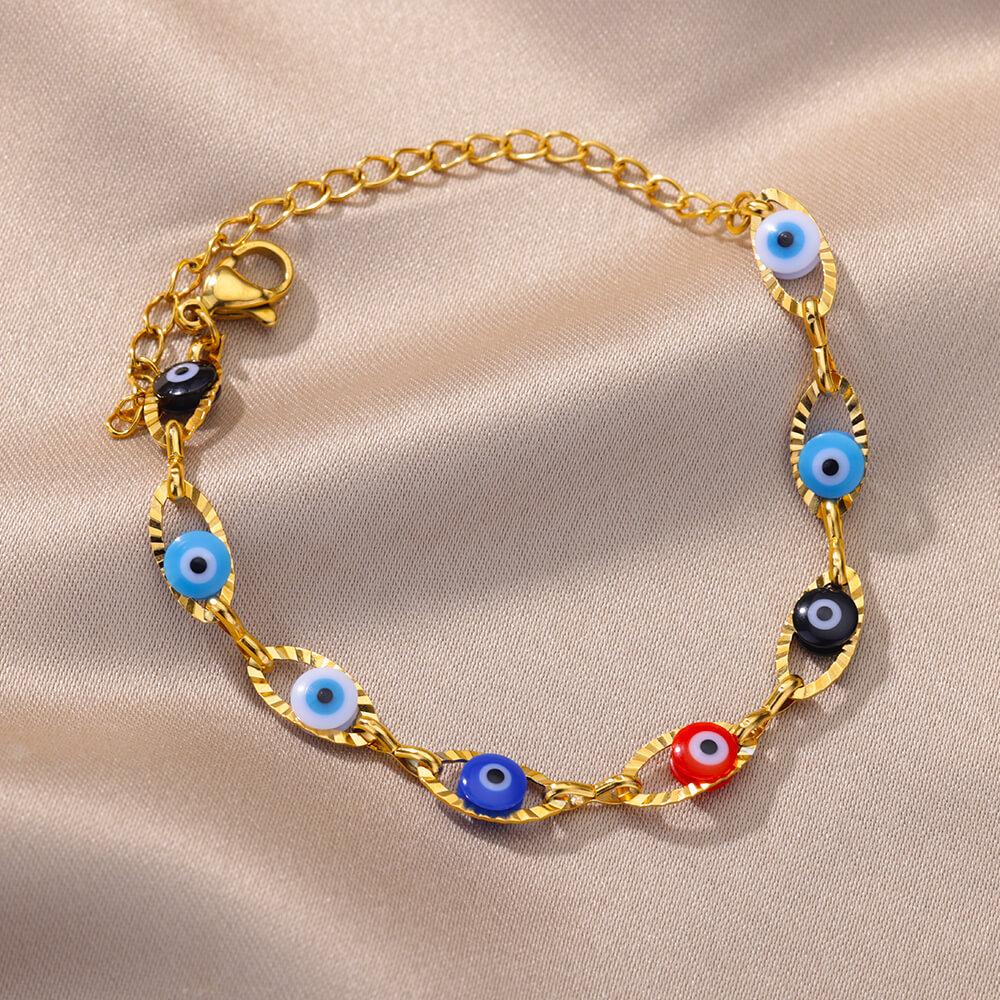 26 Style Elegant Bowknot Stainless Steel Bracelet for Women Gold Color Evil Eye Adjustable Charm Bracelets Fashion Zircon Gifts