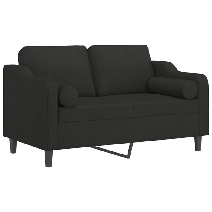 VidaXL 2-seater Sofa with Decorative Pillows Black 120 Cm Fabric, Sofa, Loveseat, Living Room Sofa, Sofas, Sofa 3200841