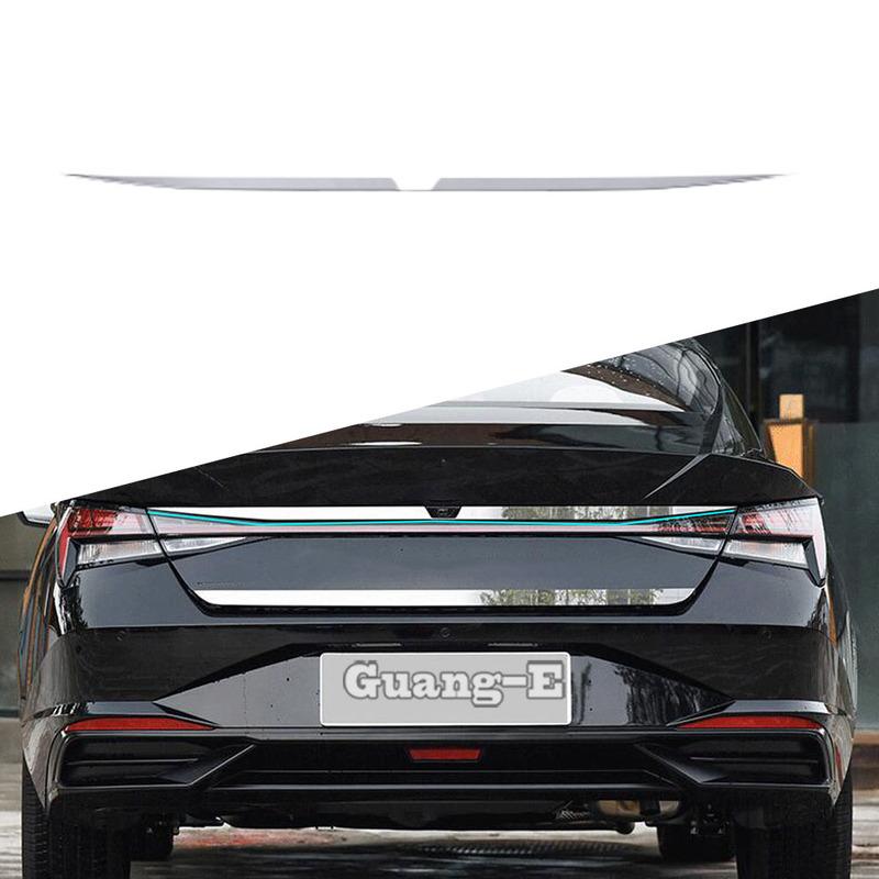 For Hyundai Elantra Avante    Steel Car Rear Trunk Tailgate Lid Cover Decoration Trim Auto Exterior Accessories