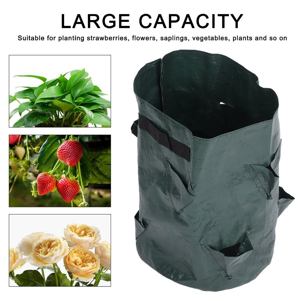 2PCS with 8 Pocket Hanging Grow Bags 10 Gallon Strawberry Planting Bags  Indoor Outdoor Use