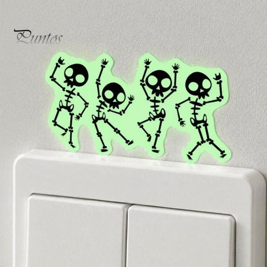 Luminous Skeleton Decals for Light Switches Halloween Switch PVC Sticker, Glow in The Dark Horror Theme Room Accessories Decal, Wall Sticker