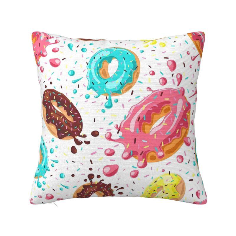 Custom Chocolate Donut Doughnut Cushion Covers Funny Pattern Food Soft Nordic Pillow Case Home Decor