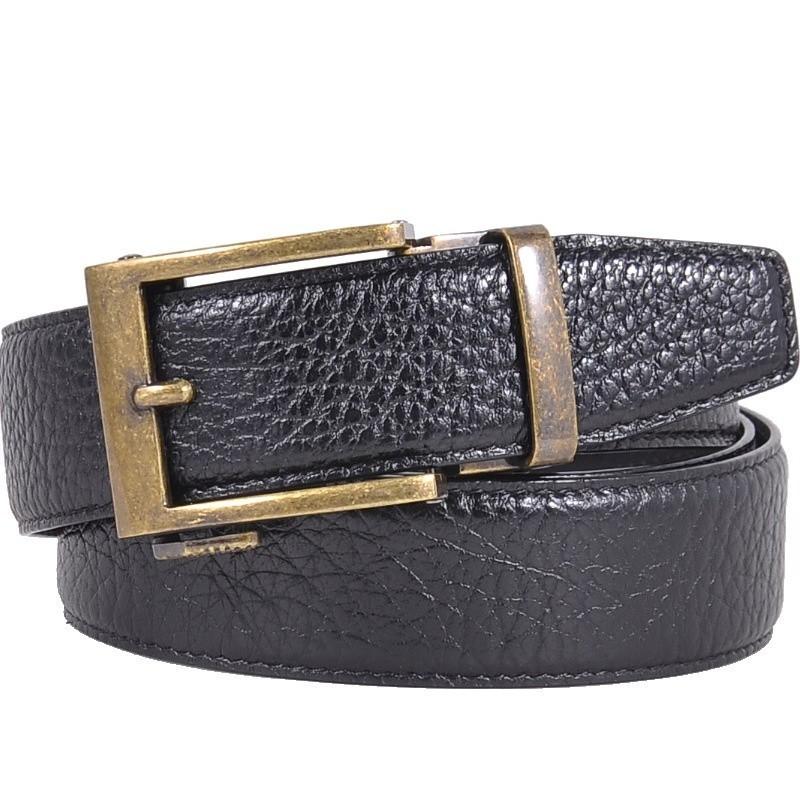 Wholesale Men's Genuine Leather Belt With Automatic Buckle Head Layer Cattle Leather