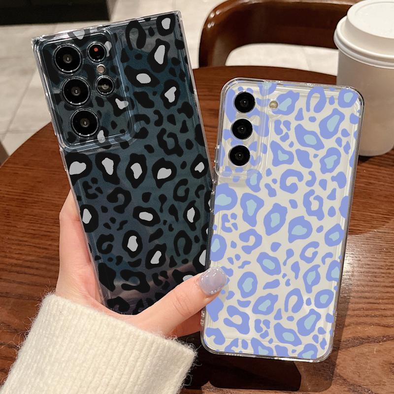 Leopard Print Pattern Phone Case For Samsung Galaxy S26 S25 S24 S23 Ultra S22 Plus S24 S21 FE S25 Edge Clear Silicone Soft Cover