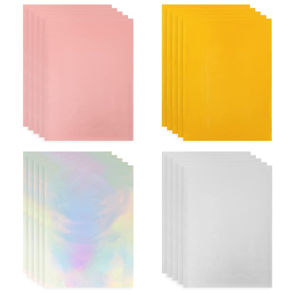 

SUPERFINDINGS 80 листов A4 Горячее тиснение фольгой 4 металлизированных листа для переноса горячей фольги для фольгирования, DIY поделок и изготовления бумаги для открыток, Цвета, 20,7x29см