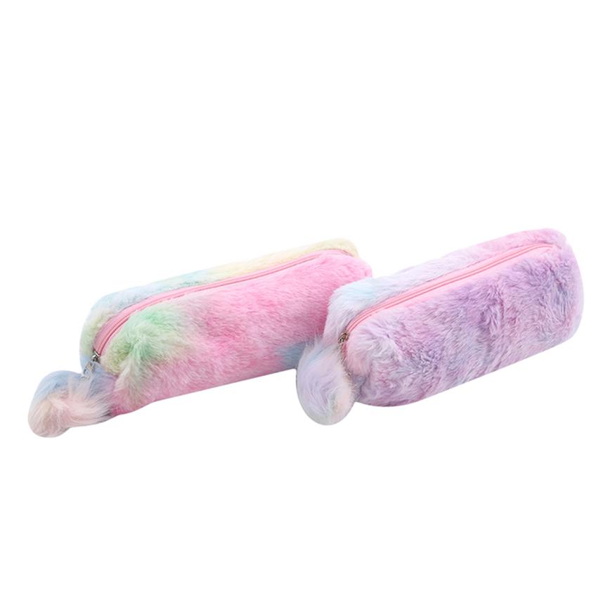 For Marker Plush Pencil Case Gradient Girl Organizer Pouch Stationery Pouch